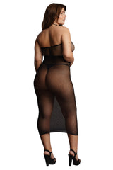 Le Désir Black Sheer Mesh High Neck Dress