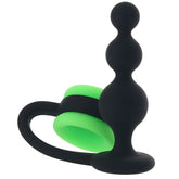 Ouch! Glow In The Dark Beaded Plug with Cock Ring