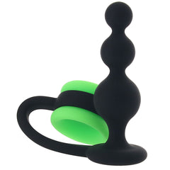 Ouch! Glow In The Dark Beaded Plug with Cock Ring