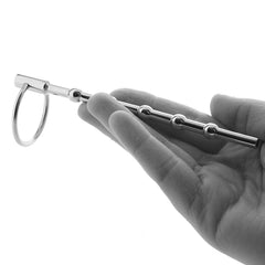 Ouch! Beaded 9.5mm Steel Urethral Dilator & Glans Ring