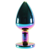 Medium Aluminum Plug with Rainbow Gem