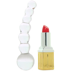 5 Inch Curved Glass Beaded Dildo