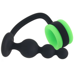 Ouch! Glow In The Dark Beaded Plug with Cock Ring