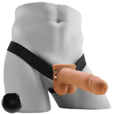 7 Inch Hollow Vibrating Strap-On with Remote