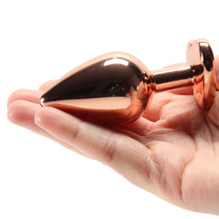 Medium Aluminum Plug with Pink Heart Gem