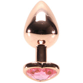 Medium Aluminum Plug with Pink Heart Gem