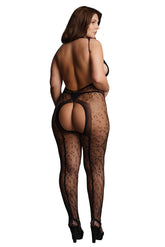 Le Désir Black Crotchless Leopard Bodystocking