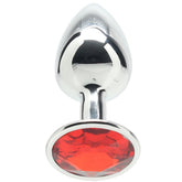 Ouch! Red Round Gem Silver Plug