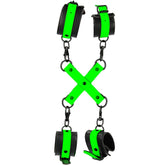 Ouch! Glow In The Dark Hand & Ankle Cuffs with Hogtie
