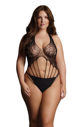 Le Désir Strappy Black Lace Teddy