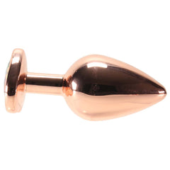 Medium Aluminum Plug with Pink Heart Gem