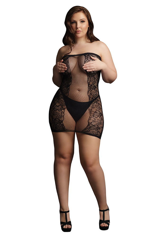 Le Désir Black Strapless Mini Dress