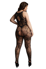 Le Désir Criss Cross Neck Black Bodystocking