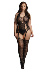 Le Désir Black Lace Suspender Bodystocking