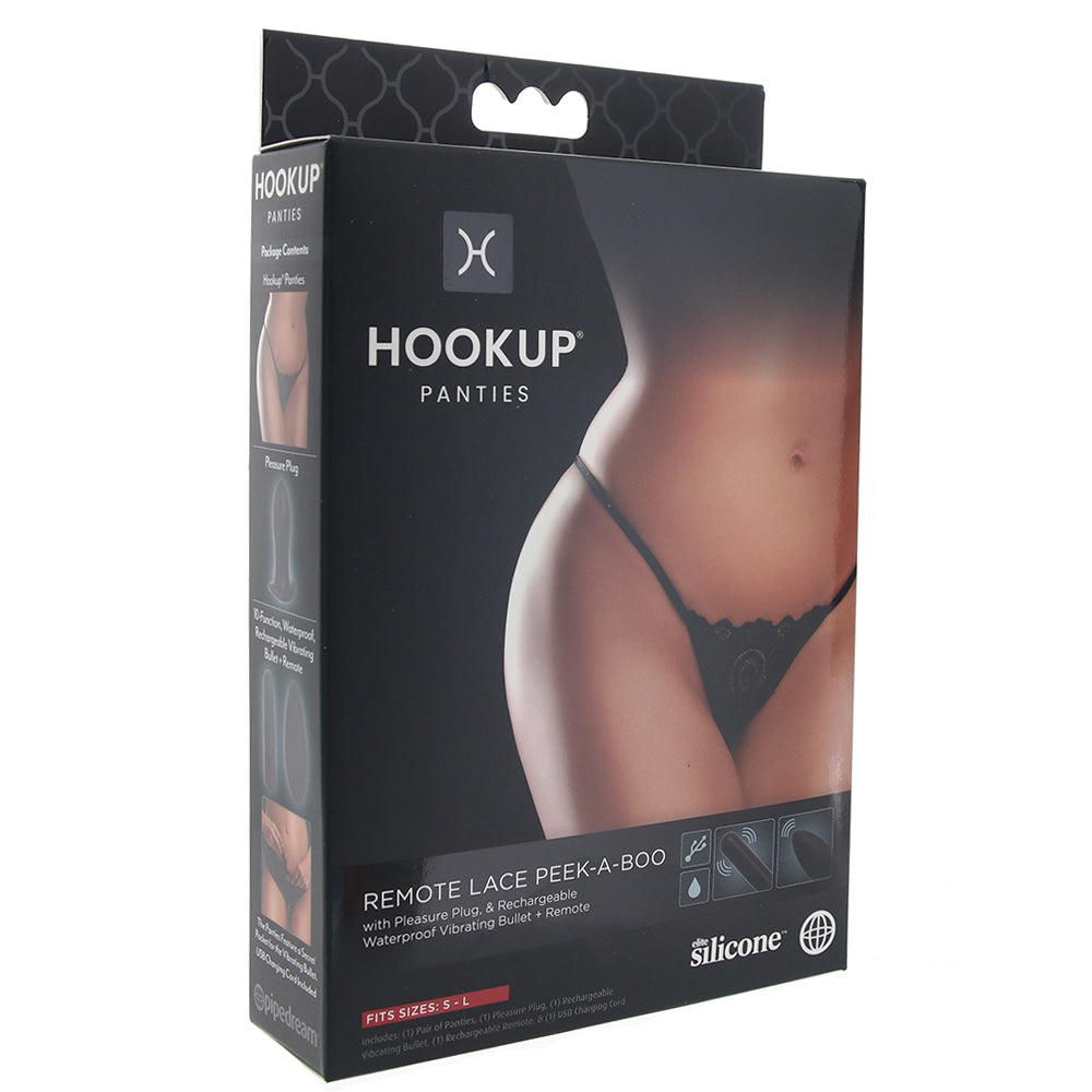 Hookup Remote Pleasure Plug with Peek-A-Boo Panty