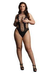 Le Désir Contrast Fence Net Black Teddy