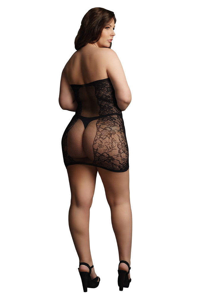 Le Désir Black Strapless Mini Dress