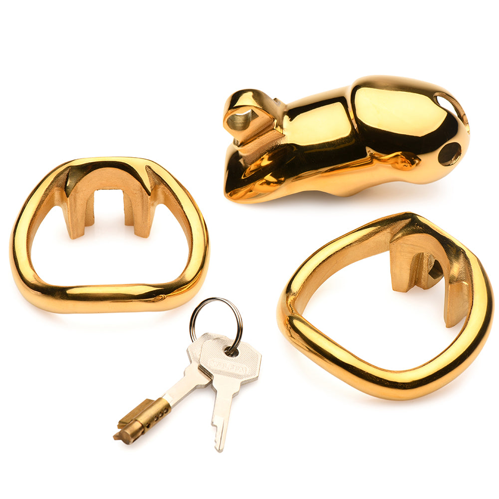 Master Series Midas Gold Plated Chastity Cage