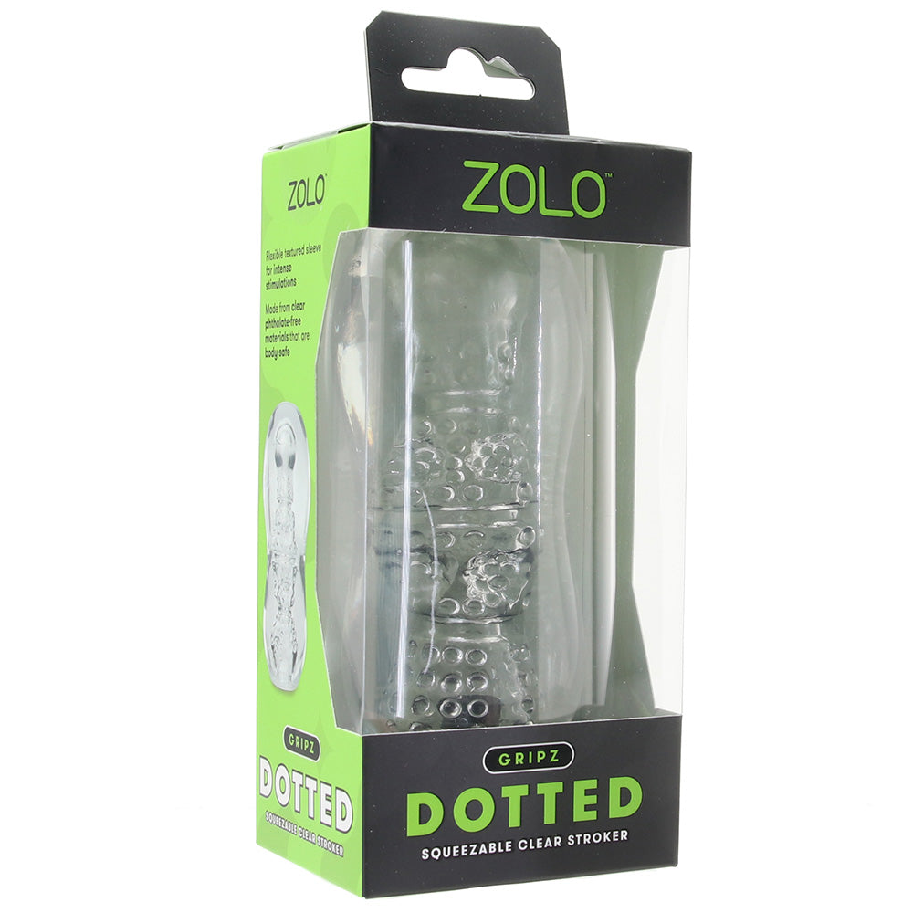 Gripz Dotted Squeezable Clear Stroker