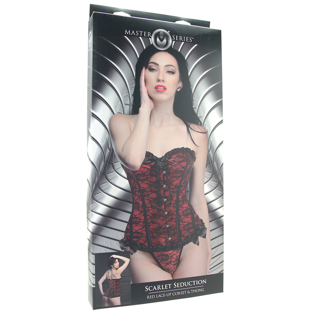 Master Series Scarlet Seduction Red Corset & Thong