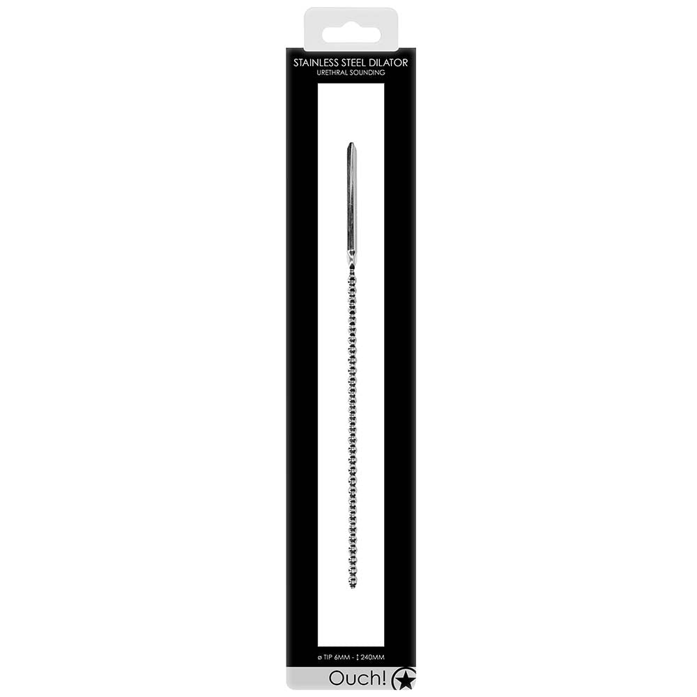Ouch! Multi Beaded Steel 6mm Urethral Sounding Stick