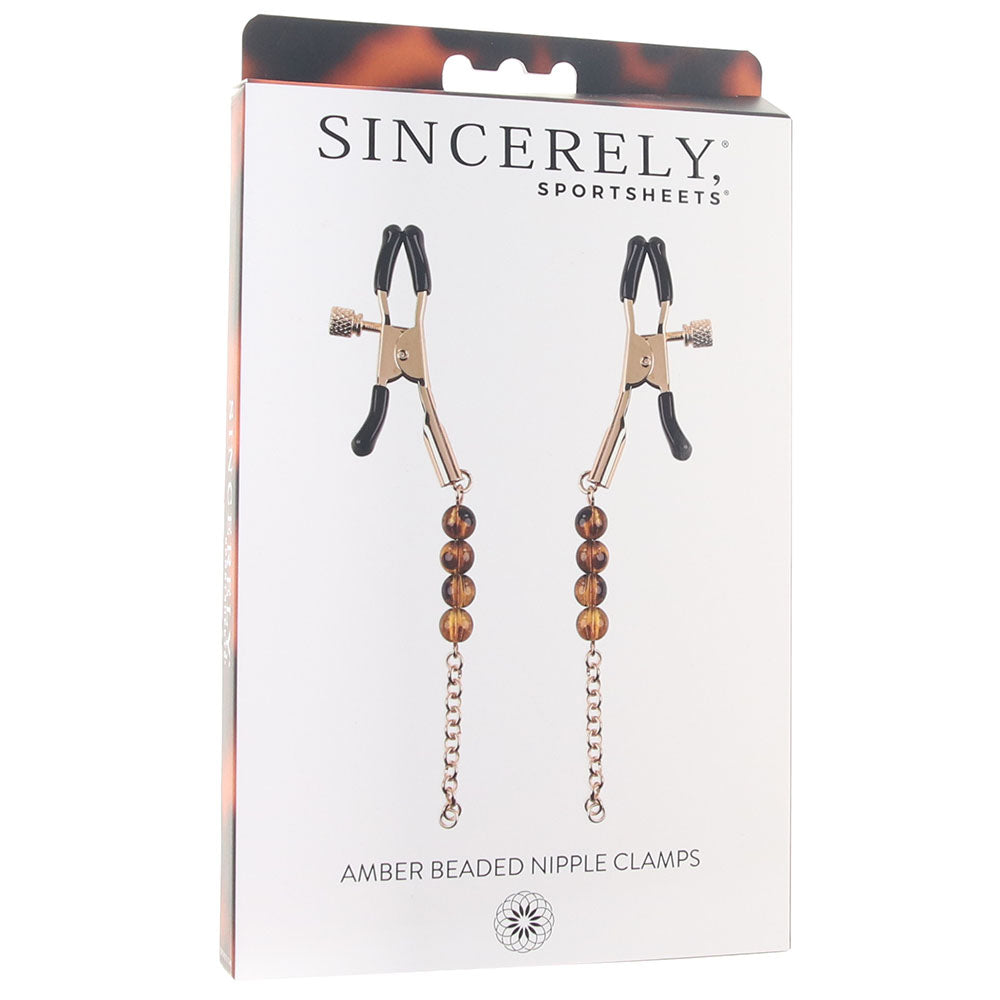 Sincerely Amber Beaded Nipple Clamps