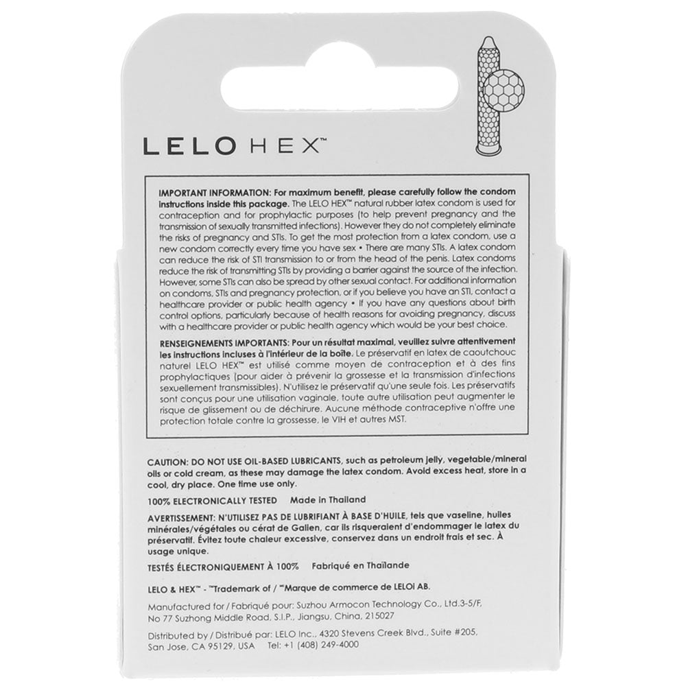 Lelo Hex Original Condoms 3-Pack