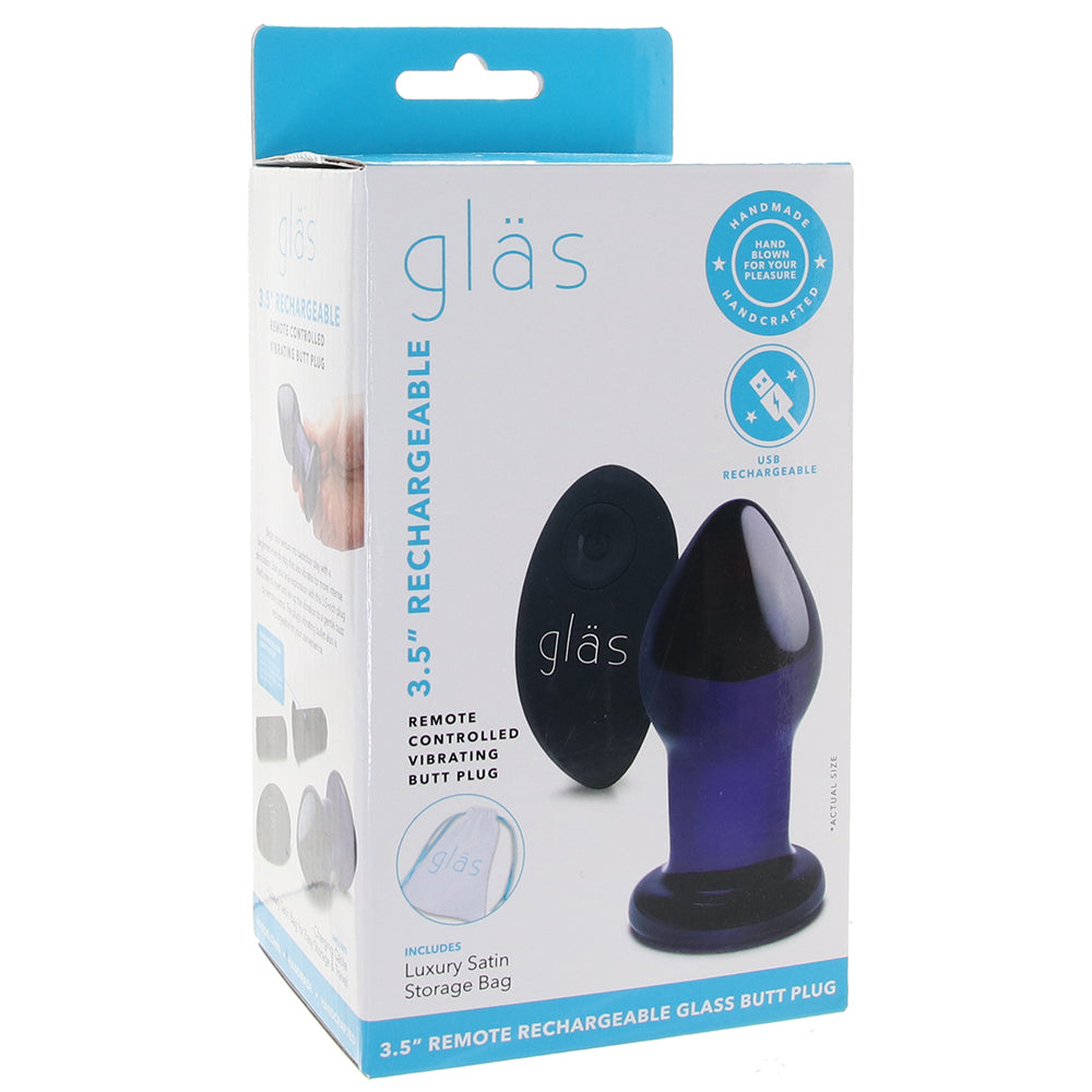 gläs 3.5 Inch Remote Vibrating Butt Plug