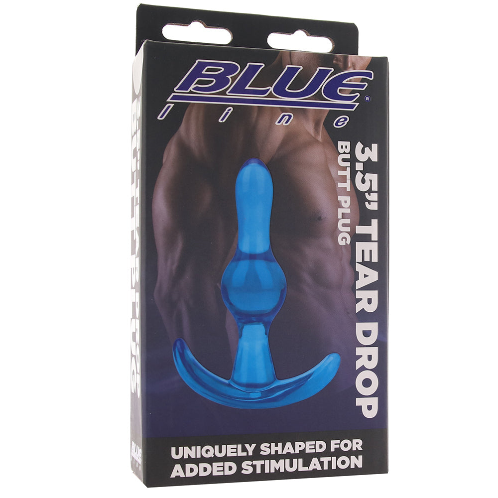 Blue Line 3.5 Inch Tear Drop Butt Plug