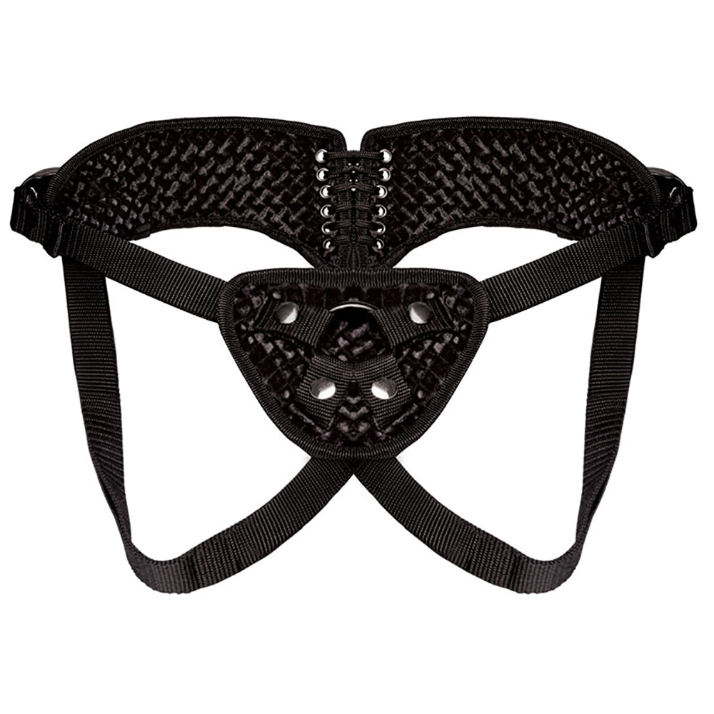 Lux Fetish Diamond Velvet Corset Strap-On Harness