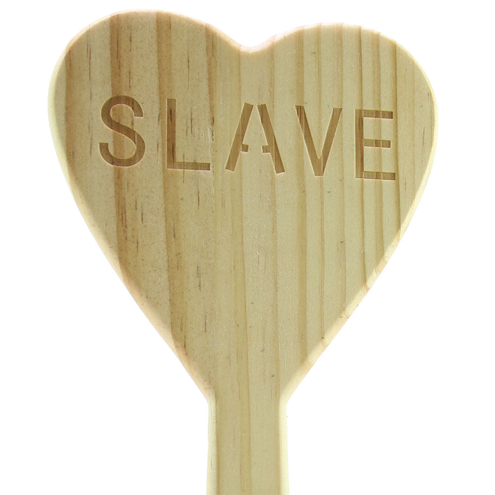 Heart Shaped Wood SLAVE Paddle