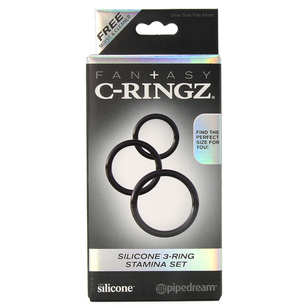 Silicone 3 Ring Stamina Cock Ring Set