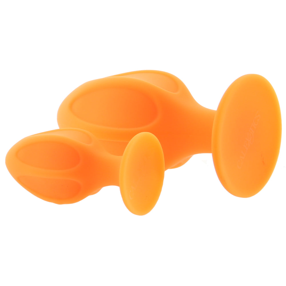 Cheeky Orange Textured Butt Plug Set