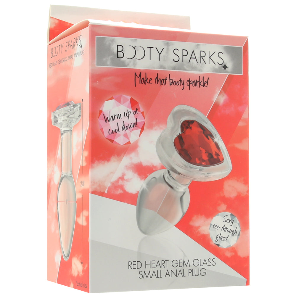 Booty Sparks Red Heart Gem Glass Anal Plug