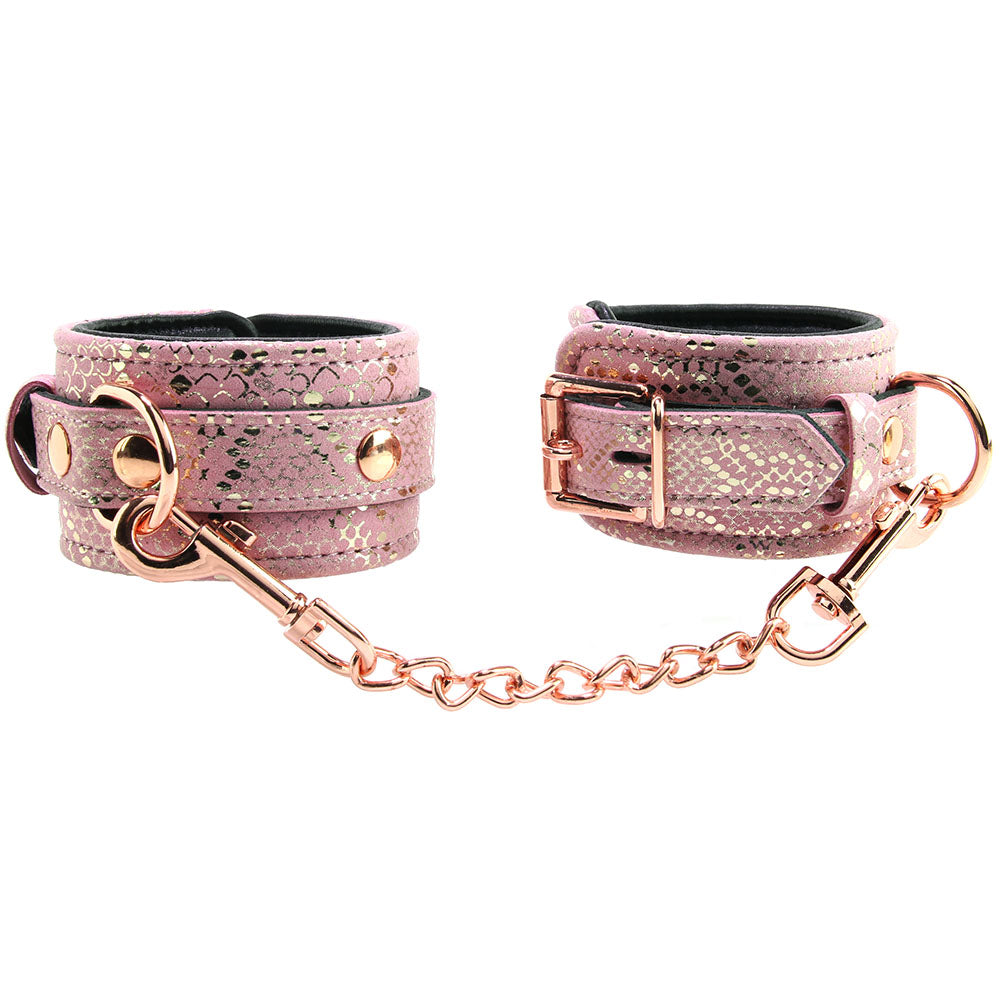 Locking Leather Wrist Restraint Cuffs