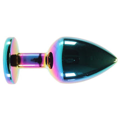 Medium Aluminum Plug with Rainbow Gem