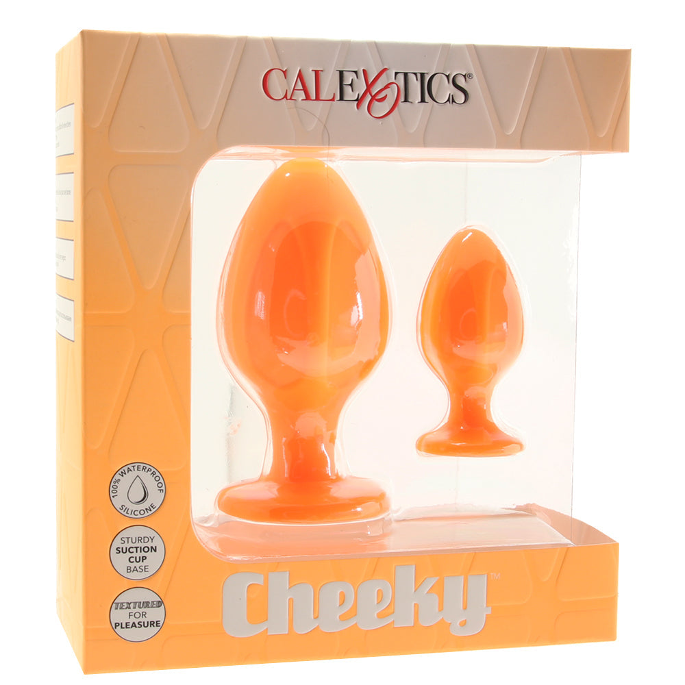 Cheeky Orange Textured Butt Plug Set