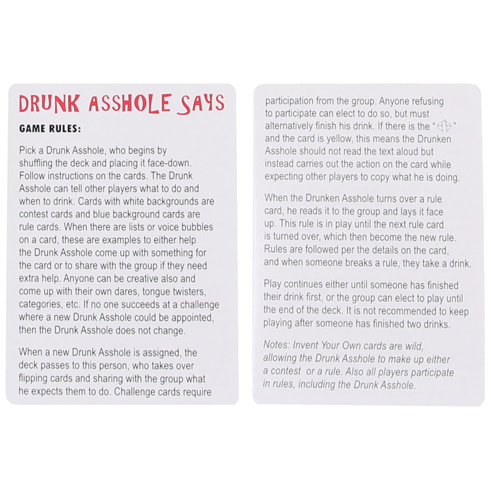 Drunk Asshole Says Drinking Game