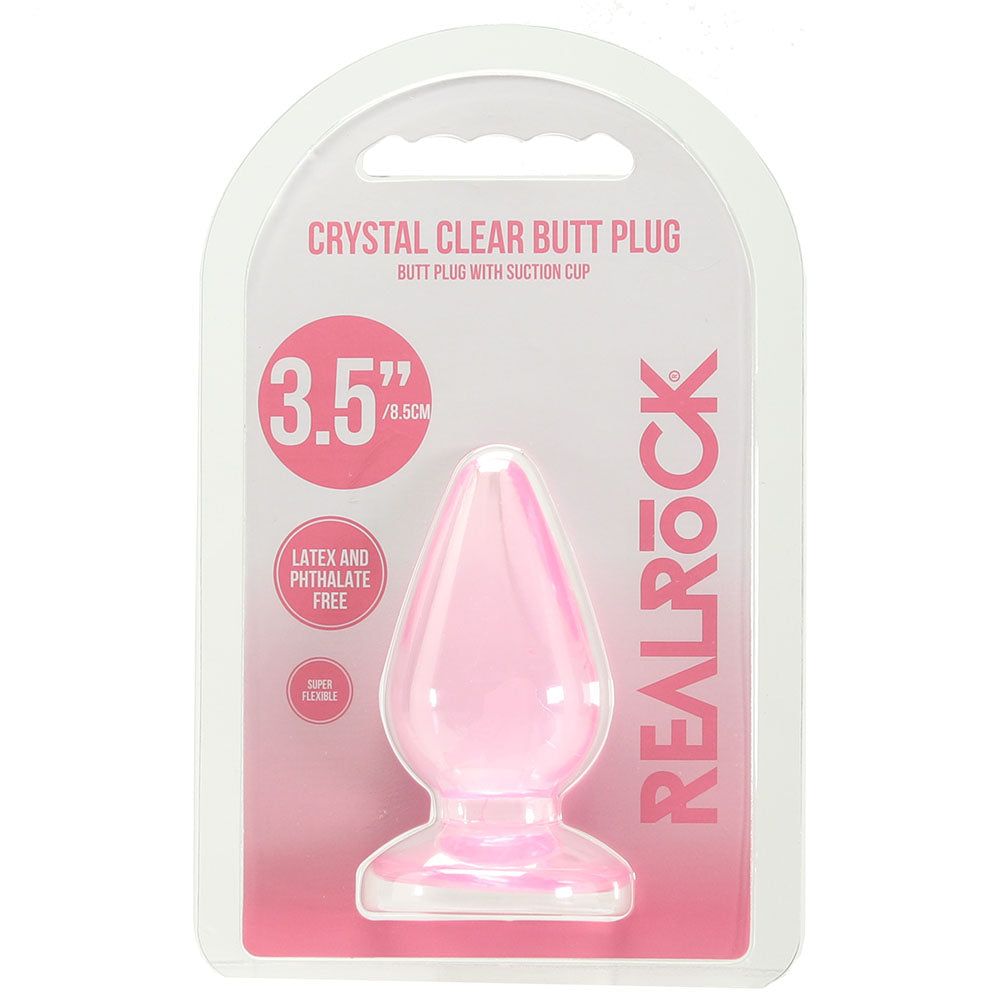RealRock Crystal Clear Jelly 3.5 Inch Butt Plug