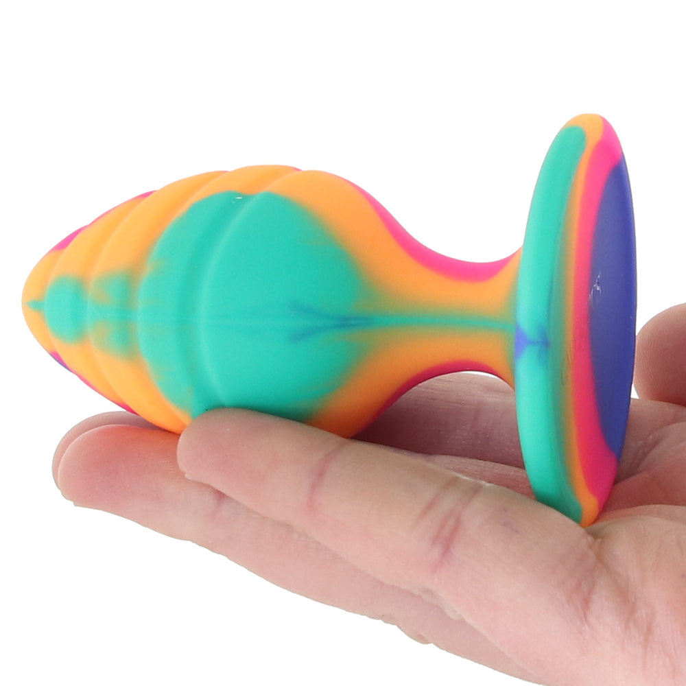 Cheeky Medium Swirl Tie-Dye Butt Plug