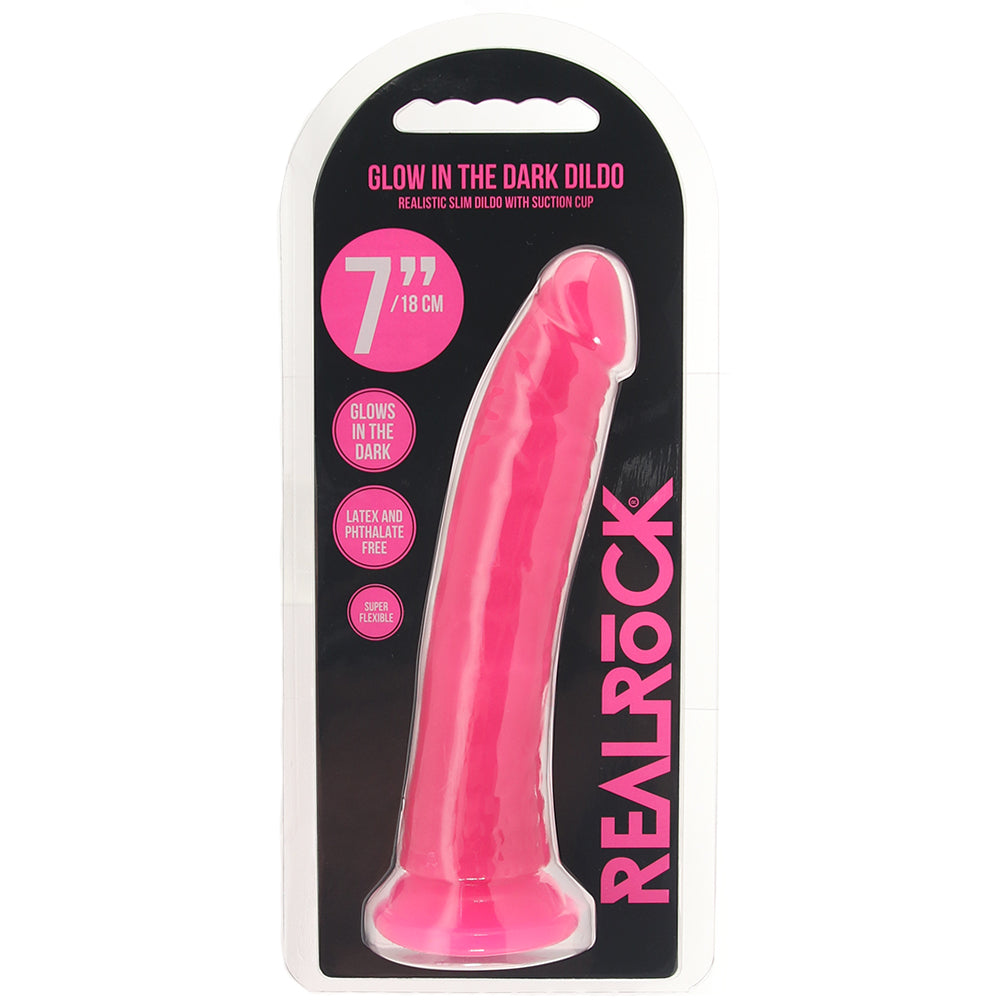RealRock Glow In The Dark 7 Inch Slim Dildo