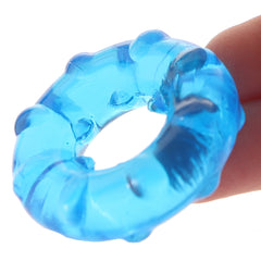 Blue Line Ribbed Rider Cock Ring 3 Pack