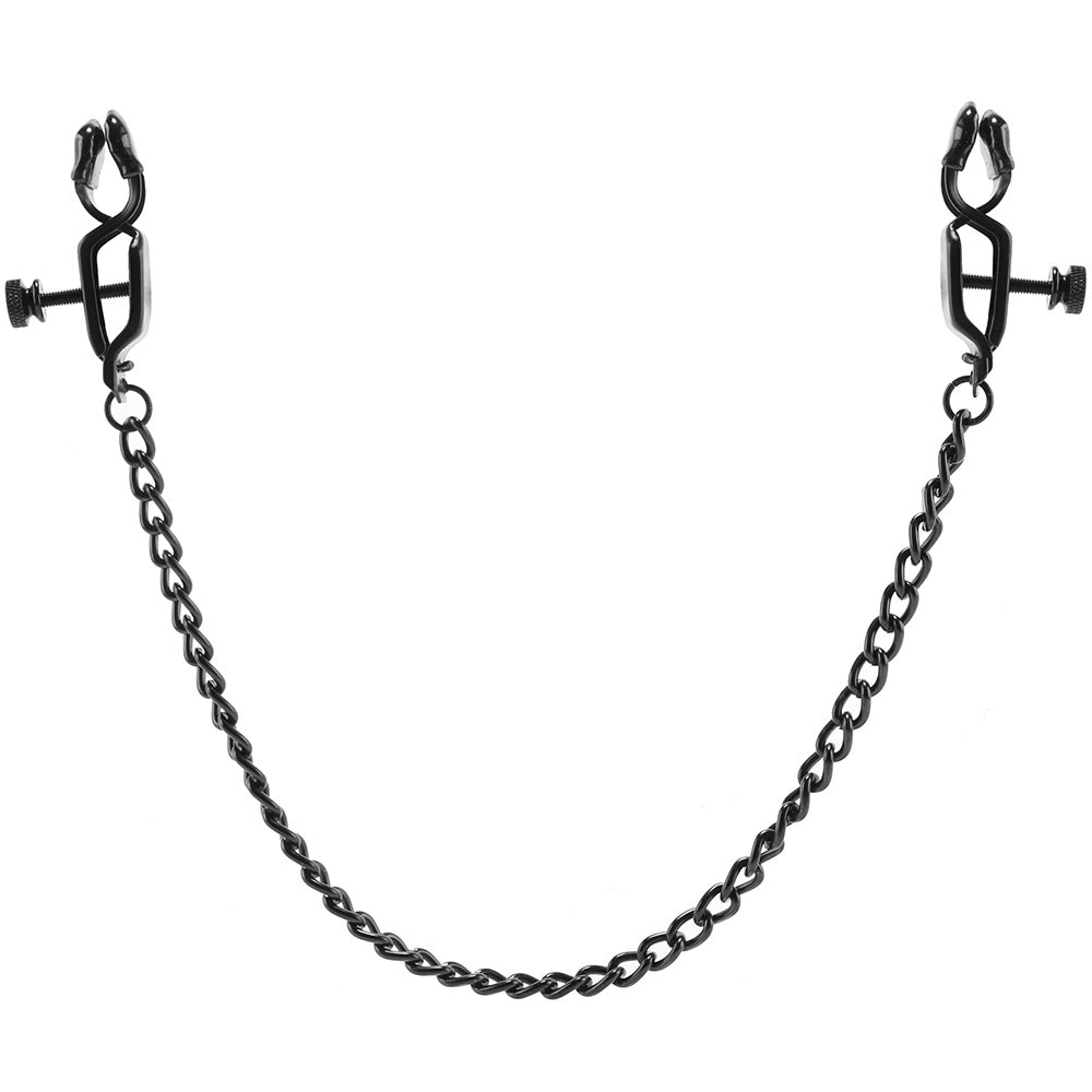 Open Press Nipple Clamps with Black Link Chain