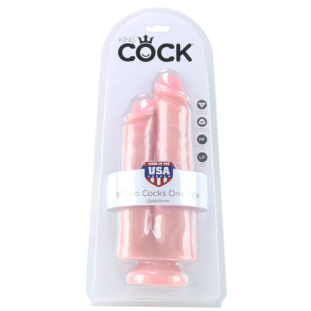 King Cock 9 Inch Two Cocks One Hole Dildo