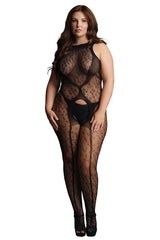 Le Désir Black Crotchless Leopard Bodystocking