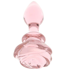 Booty Sparks Pink Rose Glass Anal Plug