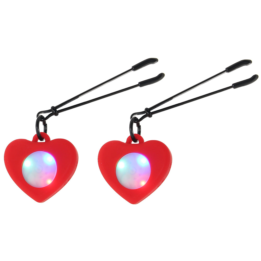 Charmed Silicone Light Up Heart Tweezer Clamps