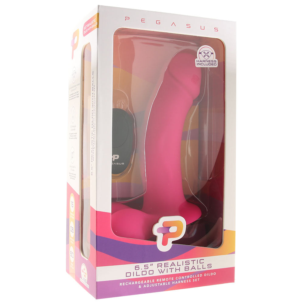 Pegasus Realistic 6.5 Inch Vibrating Strap-On Set