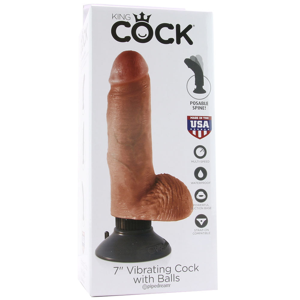 King Cock 7 Inch Vibrating Ballsy Dildo