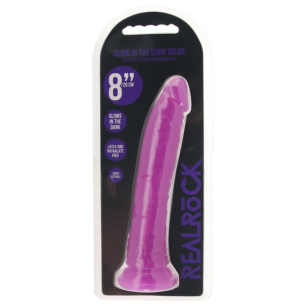 RealRock Glow In The Dark 8 Inch Slim Dildo